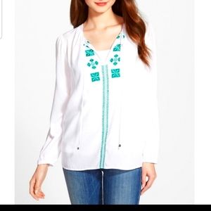 Michael Kors size large peasant blouse linen/cotton blend